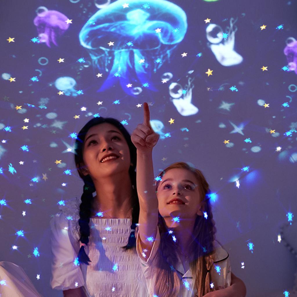 Neuer farbenfroher Sternennachtlichtprojektor mit USB-Aufladung - Atemberaubende visuelle Effekte, entspannende Atmosphäre - P