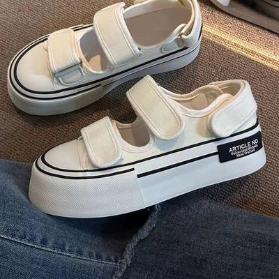 Sommer neue atmungsaktive hässliche süße Canvas-Schuhe Damen Freizeit-Sandalen Nischen-Plattform-Canvas-Schuhe