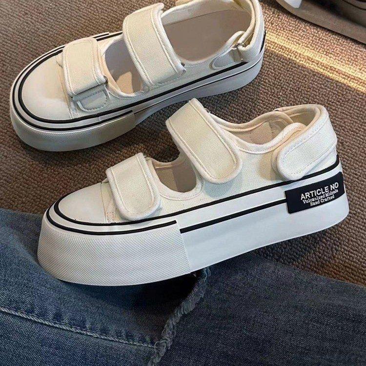 Summer New Breathable Ugly Cute Canvas Shoes Women's Casual Sandals Niche Platform Canvas Shoes