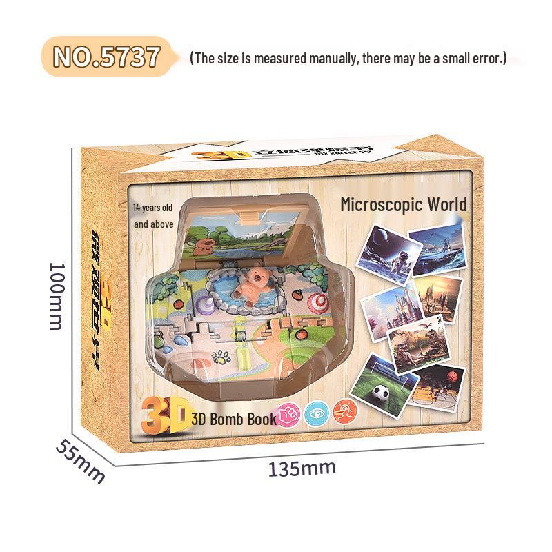 3D Dinosaur & Space Astronaut Pop-Up Keychain Book: Educational, Creative Decompression Toy