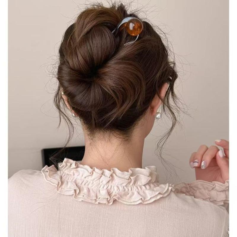 

Retro Fashion Irregular U-shape Hairpin Hair Accessories for Women Charm Pearl Hair Clip Wedding Hair Jewelry Friendship Gift коричневий