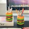 Cute Hamburg Design Pen Holder Smooth Creative Desktop Storage Container Multi-Purpose Funny Makeup Brush Storage Bucket