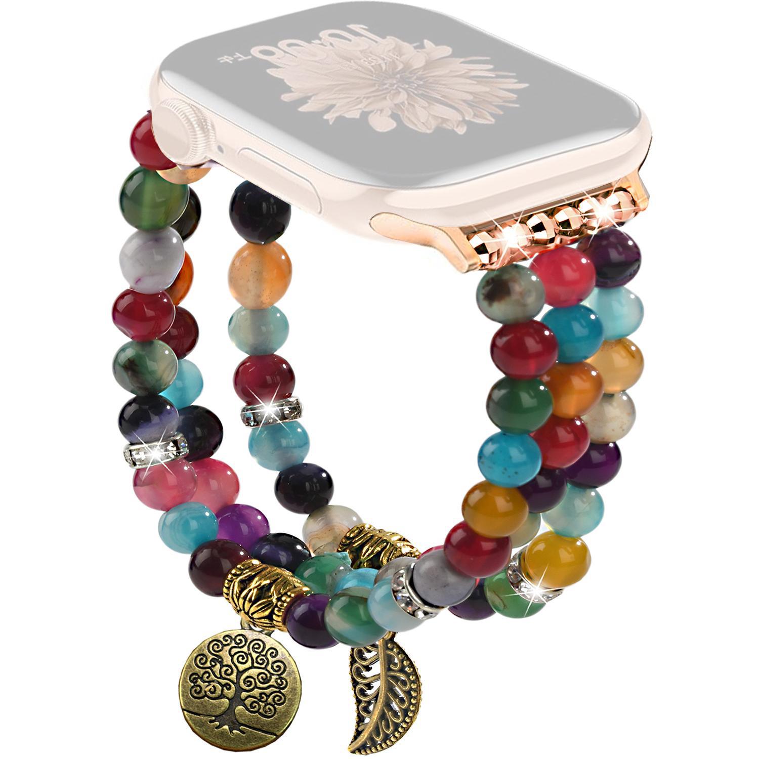 

Watch Strap for Apple Watch Series 10 9 8 7 SE 6 5 4 3 2 1 42mm 41mm 40mm 38mm Beaded Bracelet Wrist Band Colorful