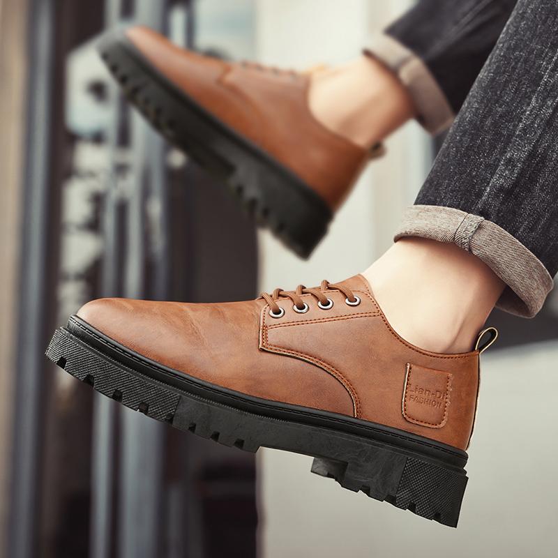 Fashion Ankle Boots 2025 Spring New Men's Formal Shoes Fashion Trend Versatile Thick Bottom Low Top Casual Shoes Designer Cowboy Boots