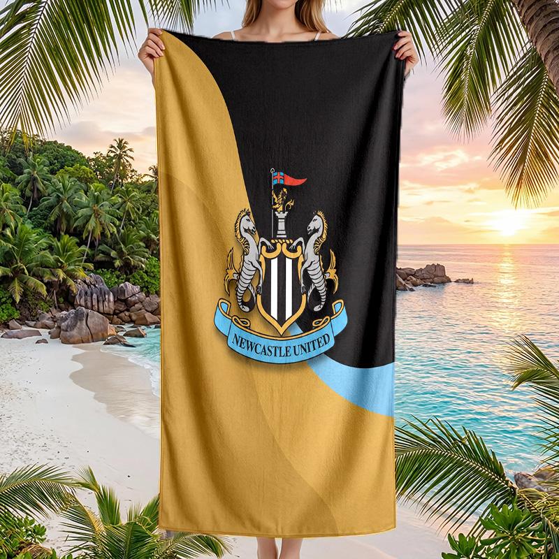 Newcastle United Fußball Strandtuch Weiches Mikrofaser Sommerhandtuch Schnelltrocknendes Saugfähiges Handtuch für Strand Schwimmbad Reisen