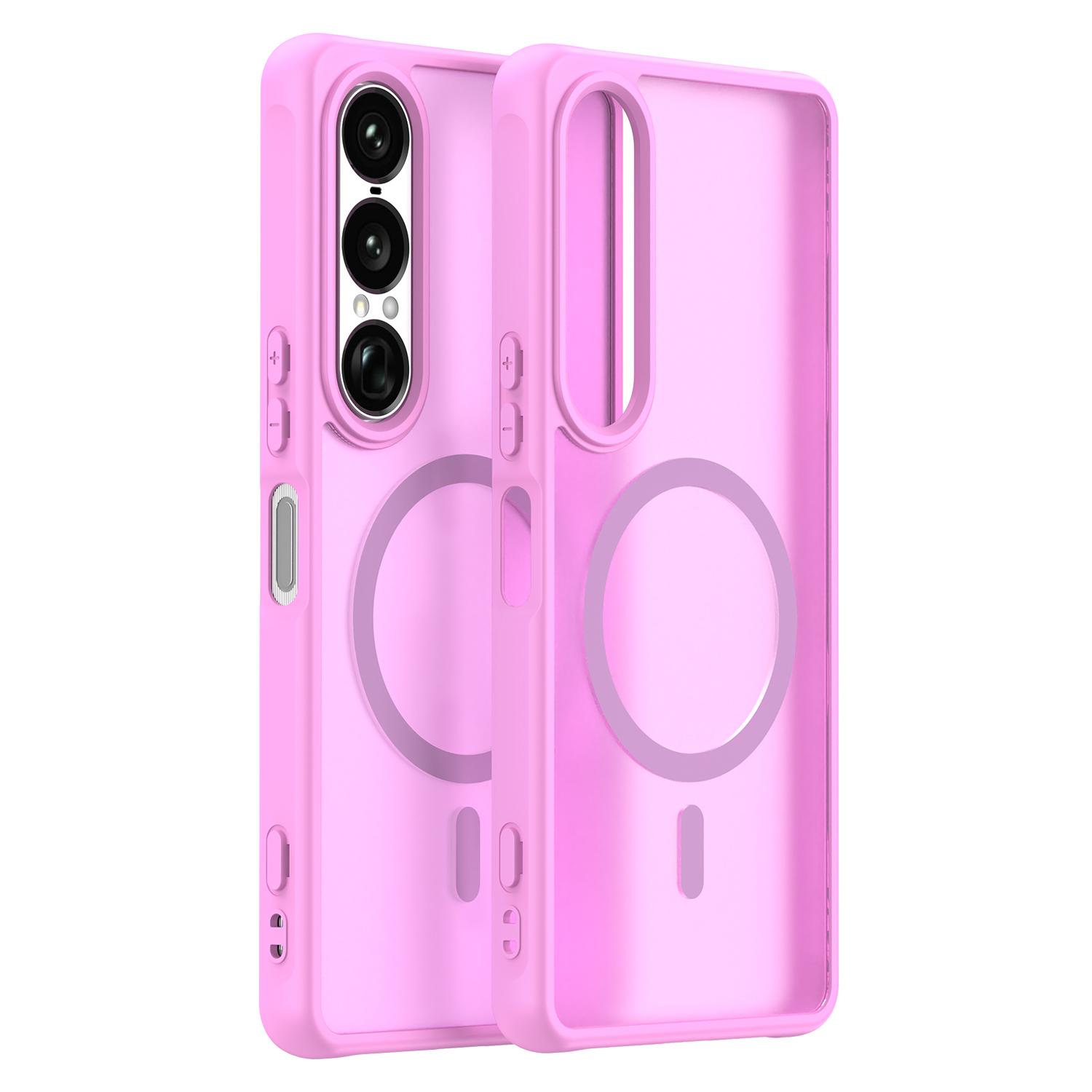 

Sony Xperia 1 VII Phone Case,Magnetic Shockproof Phone Case,Bumper Hybrid Cover for Sony Xperia 1 VII рожевий