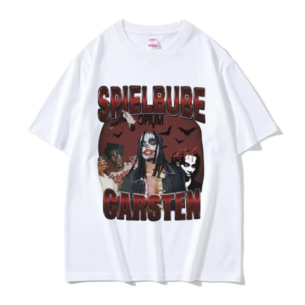 Rapper Playboi Carti Spiel Bube Carsten Grafické tričko Opium Tričko s potiskem Whole Lotta Red Pánské Vintage Hip Hop Oversize trička