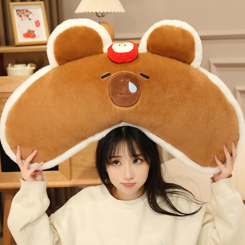 New Cute Kapibala Pillow Doll Creative Sleeping Pillow Plush Toy Doll Birthday Gift