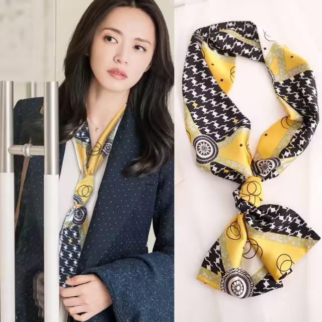 1 Pcs 150x14cm Korean Style Silk Scarf Spring Autumn Small Narrow Long Hair Tie Square Scarf Suit Shirt