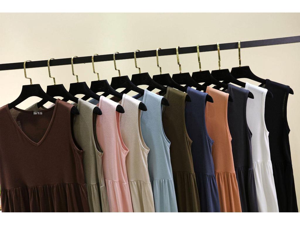 Women's Summer Modal V-Neck Tank Top - Plus Size Solid Color Slimming Undershirt