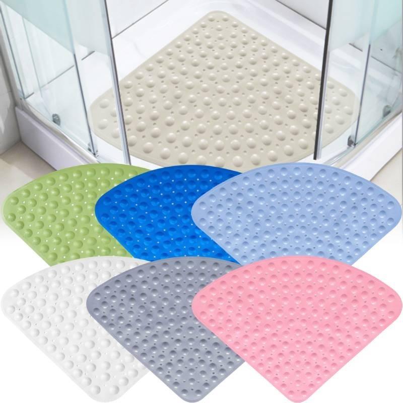Shower Corner Tpr Bathroom Mat Large Triangle Non Slip With Suction Mats Bath