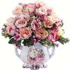 Elegant 11.81" Decor Peony & Daisy Bouquet - Vintage Style Artificial Flowers for Wedding, Home Decor, and Special Occasions