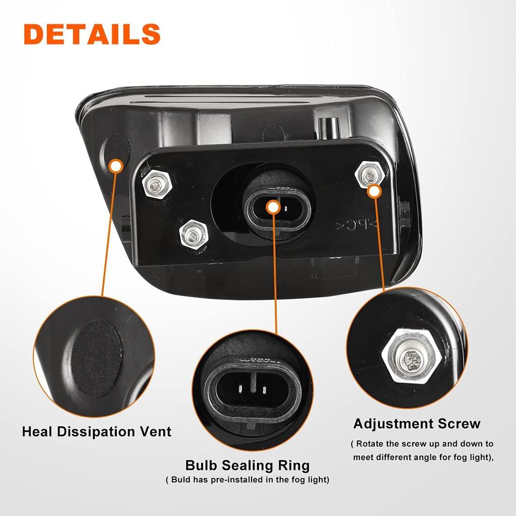 Nixon Offroad Fog Lights for Chevy Trailblazer 2002-2009 for Isuzu Ascender 2003-2008 Fog Lamp Set Driving Fog Light Assembly Replacement 1 Pair