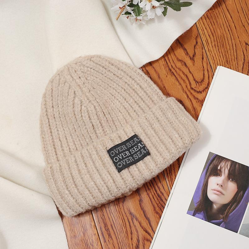 Simple Knitted Hat for Women Thickened Warm Ear Protection Hood Outdoor Versatile Cold Proof Woolen Hat for Men