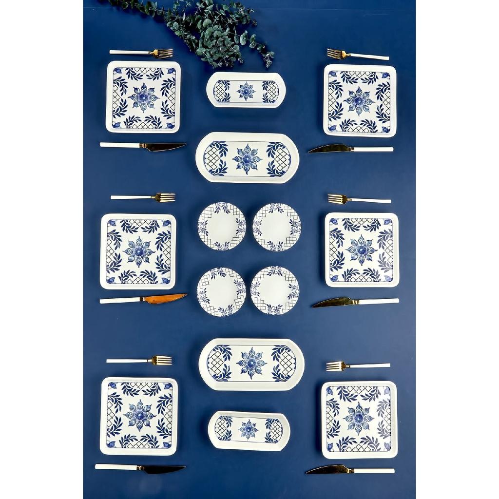 Luxury Ceramic Tile Authentic Clear 14 Piece Breakfast Set For 6 People
