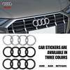 3D ABS Original Car Front Middle Rings Grille Badge Trunk Sticker For AUDI RS5 A8 Q7 A8L Q3 Q5 Supercar Q8S4 S5 S6 S7 R8 RS