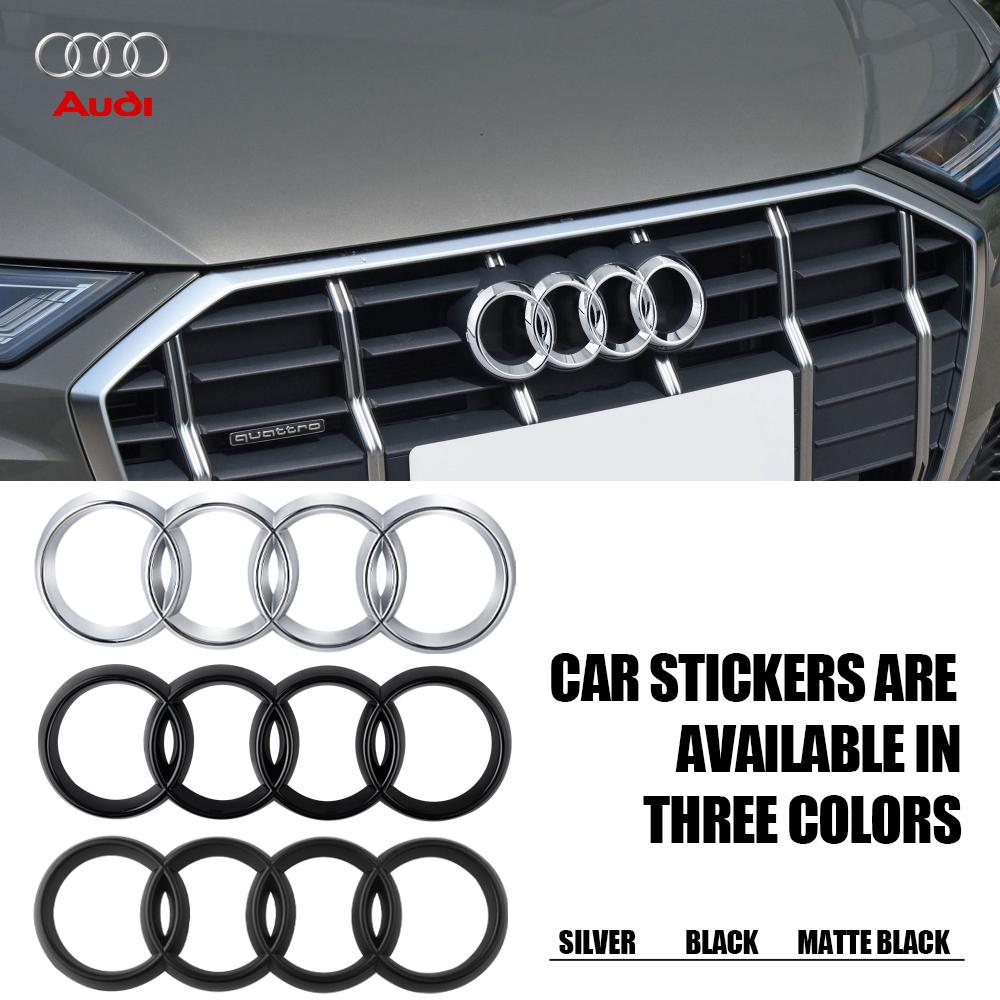 3D ABS Audi Original Car Front Middle Rings Grille Badge Trunk Sticker For AUDI RS5 A8 Q7 A8L Q3 Q5 Supercar Q8S4 S5 S6 S7 R8 RS