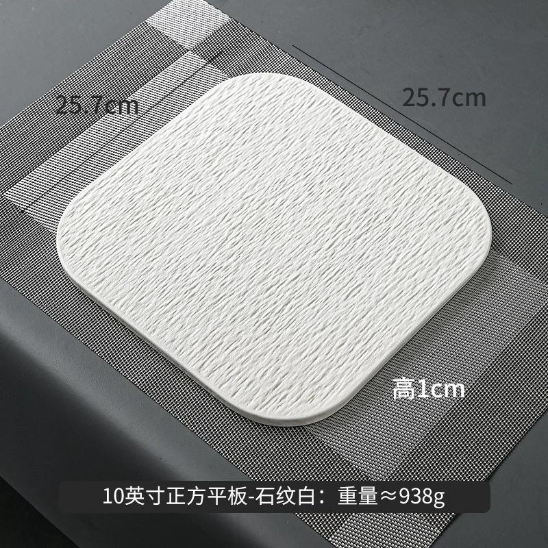 Ceramiczny Talerz Obiadowy na Stek Zachodni Wołowina Włoski Makaron Warzywa Czarny Biały Płaski Talerz Kuchenny Resturacja Hotel Naczynia Stołowe