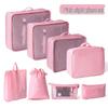 Travel Storage Bag Set - 7-Piece Multi-functional Compartment Bags for Clothes & Cosmetics
