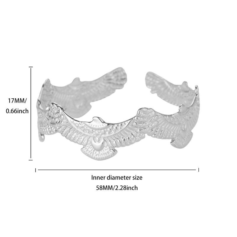 Wide Geometric Flower Stainless Steel Bracelet Women's Adjustable Open Bracelet Hip Hop Style