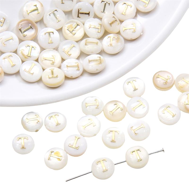 Naturmuschel Doppelseitige Heißprägung Digitale Perlen Für DIY Halskette Armband Ohrringe Schmuckherstellung