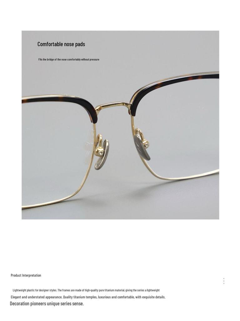 Ultra-Light Frameless Pure Titanium Eyebrow Glasses - Large Frame, Durable & Comfortable
