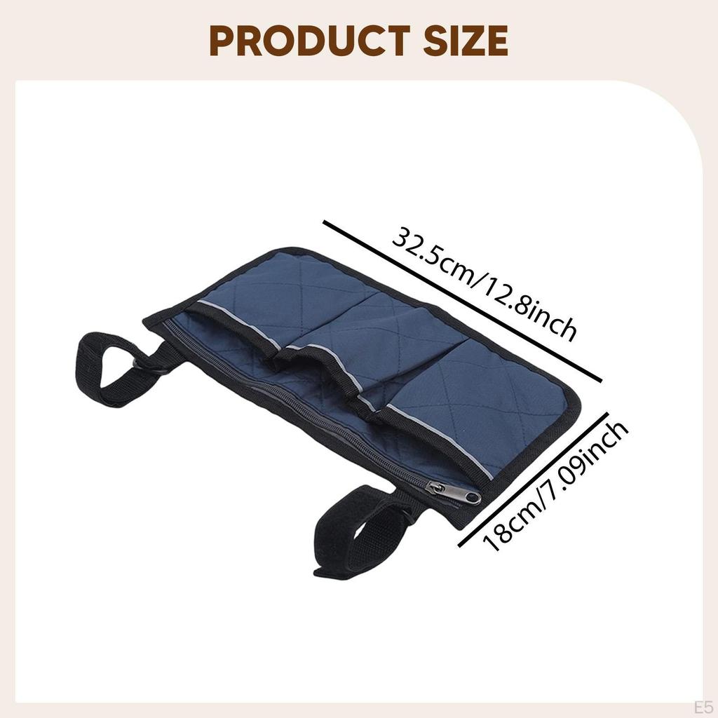 Bag Armrest Pouch Practical Chair Accessories Storage for Elderly Rollators Electric Bike