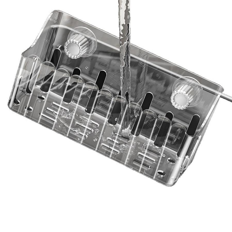 Silicone Suction Cup Sink Shelf Kitchen Water Pool Storage Rack No Drilling Draining Rack Steel Ball Hundred Cloth Storage Basket