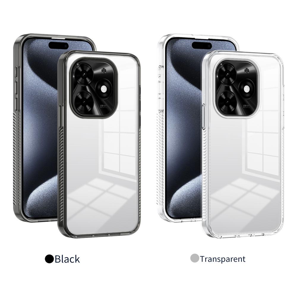 KEYSION Transparent Case for TECNO Spark Go 2024 20 Pro 20C TPU+PC Anti-slip HD Clear Shockproof Phone Cover for Tecno Pop 8