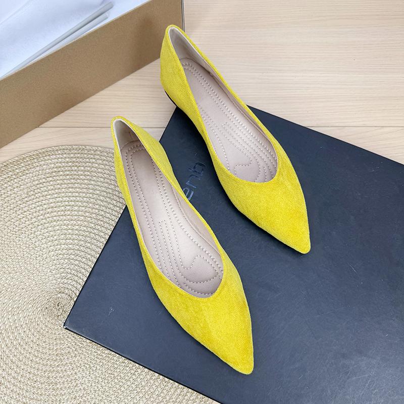 Fashion Flat Shoes for Women 2025 Spring and Autumn New Style Suede Pointed Shallow Mouth Soft Sole Large Size Women's Shoes