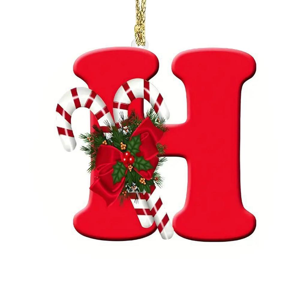 1pc Christmas Pendant Acrylic 26 Letter Pendant Hanging Christmas Tree Ornament Accessories Xmas New Year Decor Ornaments