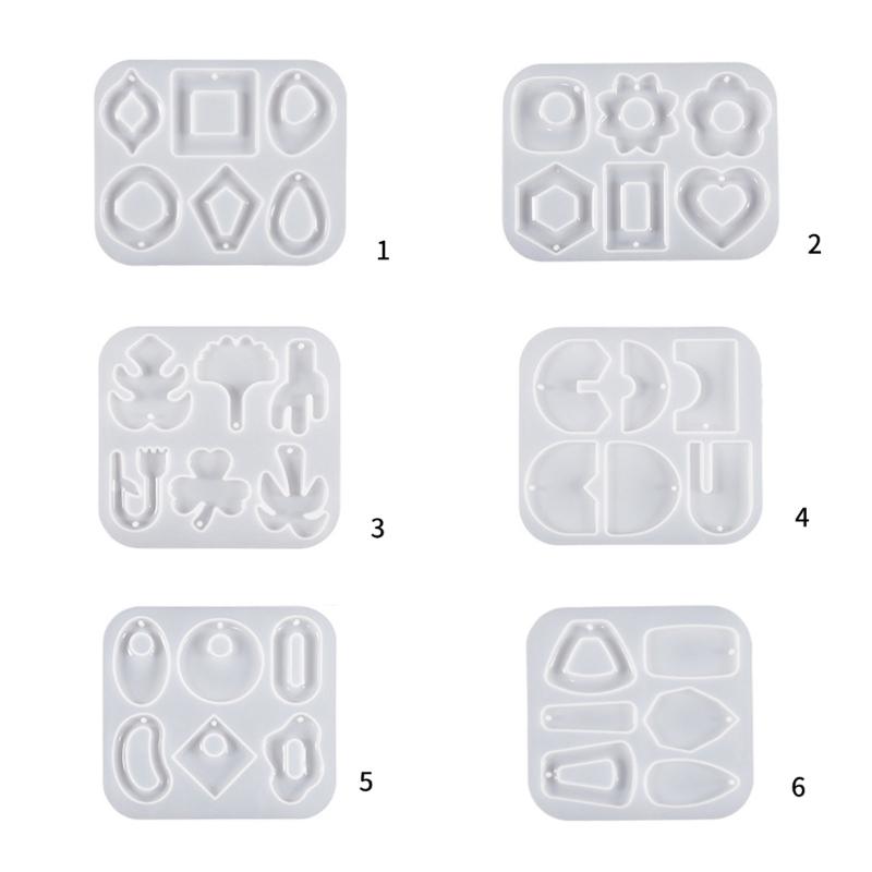 Crystal Earring Pendant Mould Ear Clips Silicone Mold Irregular Shapes Earrings Mould for DIY Enthusiasts Crafts Mould