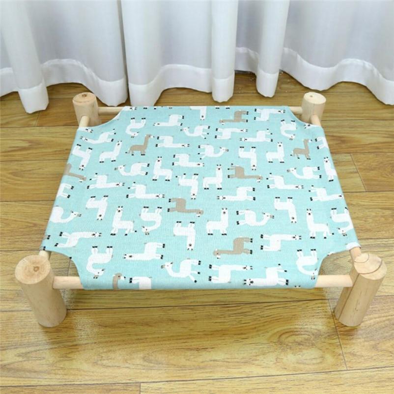 1Pc Elevated Cat Bed Pet Supplies Hammock Cat Square Washable Wooden Detachable Frame
