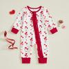 Spring Valentine's Baby Girl Heart Balloon Long Sleeve Lace Romper