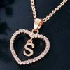 Customizable Love Pendant Necklace with Zircon 26 Letter Initial Jewelry for Men And Women