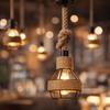 Creative Retro Hemp Rope Pendant Lights Industrial Style Iron Hanging Lamp Woven Design Cafe Lighting Bedroom