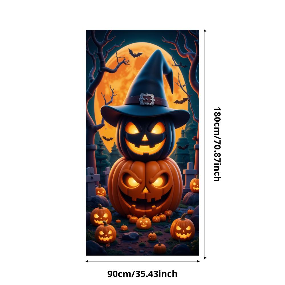 Halloween Decoration Banner Spooky Theme Devil Pumpkin Lantern Halloween Party Decoration Backdrop Photography Background Props