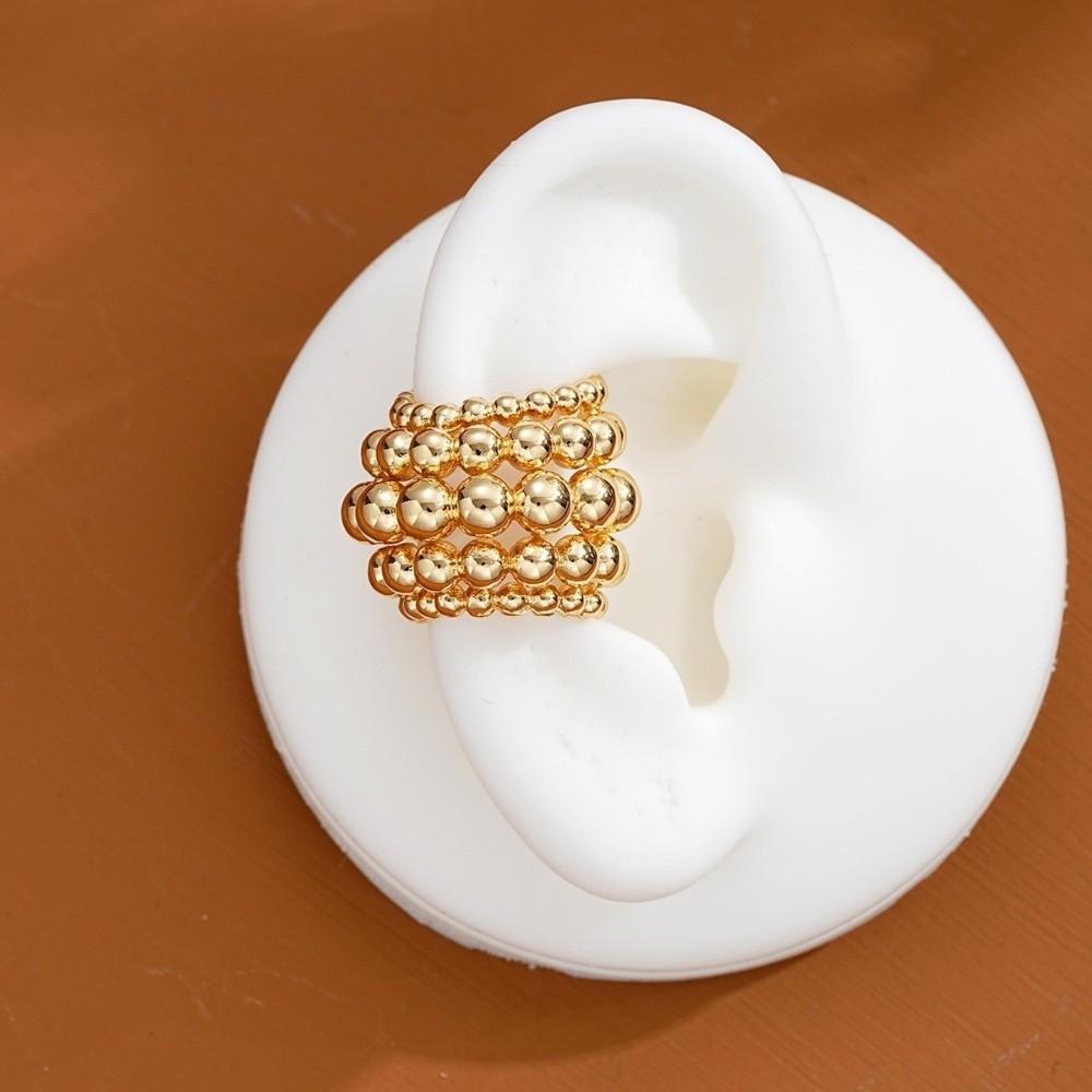 C-Shaped Ear Cuff Elegant Exaggerated Ear Clips Punk Wide Clip-On Earrings Party