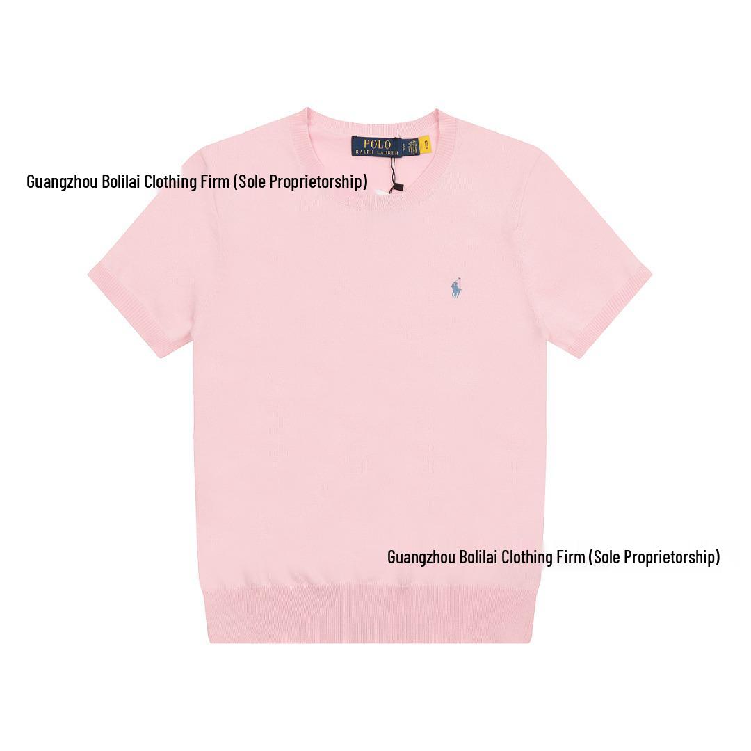 

Трикотажна футболка з круглим вирізом Ralph Lauren з логотипом поні Medium світло-рожевий колір