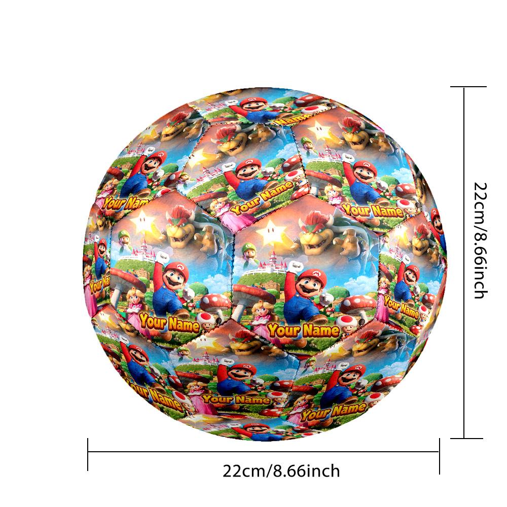 Custom Name Text Size 5 Football,Super Mario Standard Training Soccer Ball
