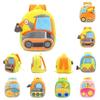 Adorable Kids Plush Backpack With Cartoon Excavator Design For Toddlers And Kindergarten