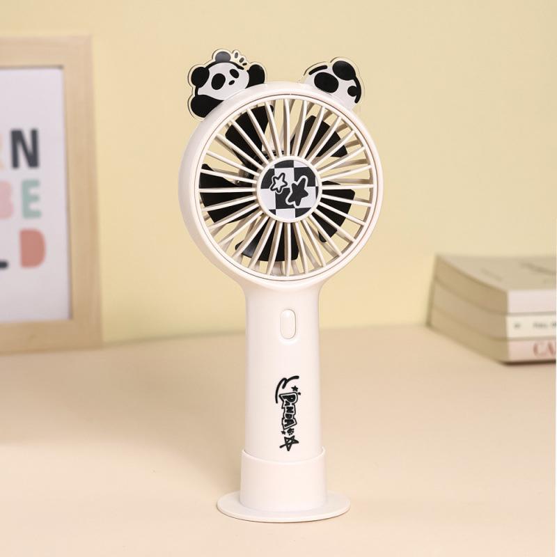Panda USB Rechargeable Mini Desk Fan - Black & White Portable for Dorms and Offices 94x59x203 mm