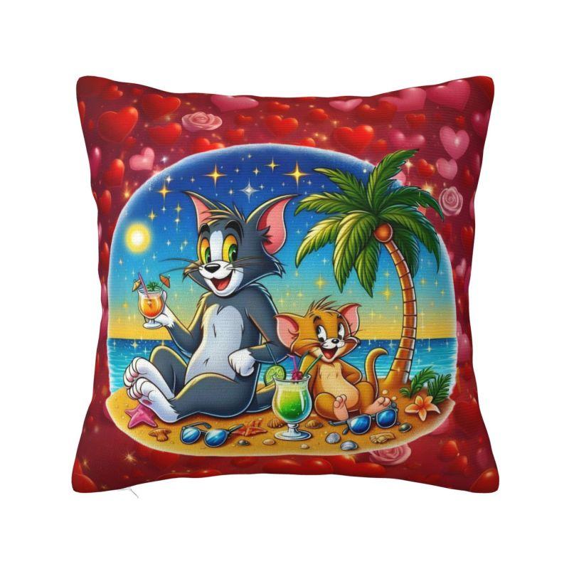 

Custom Luxury Disney Animation Tom And Jerry Cushion Cover Polyester American Cartoon Pillow Case Bedroom Decoration 18x18Inch
