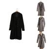 Middle Ages Style Long Jacket With Delicate Lace And V-collar