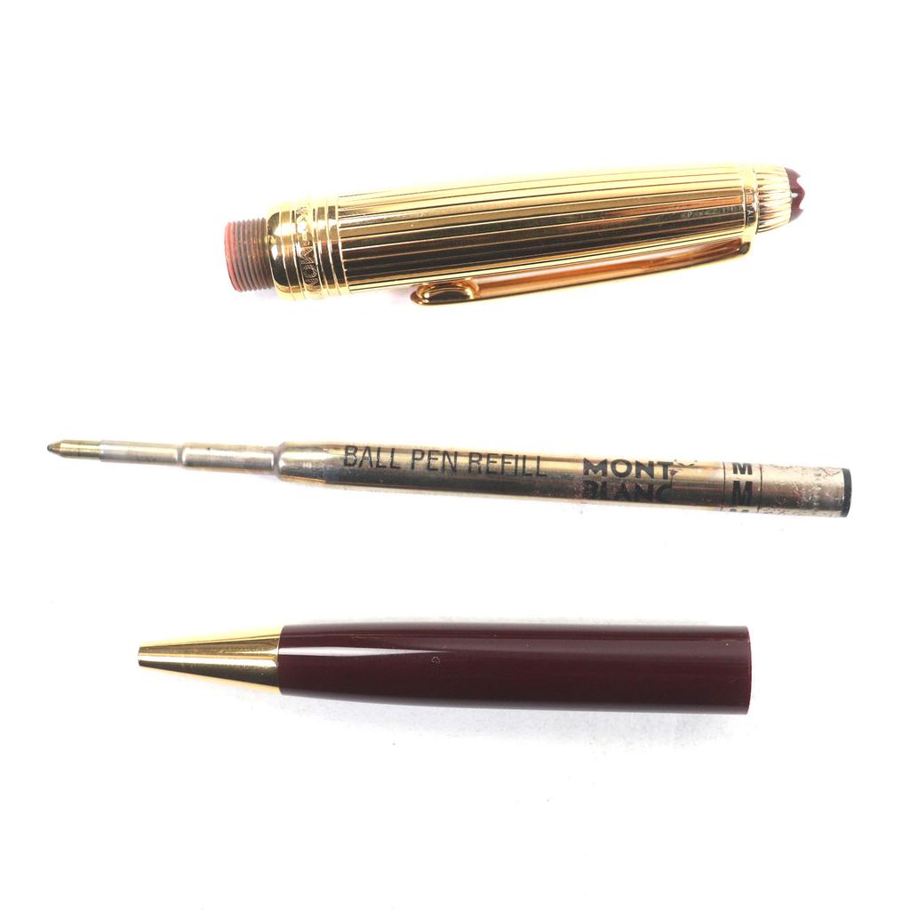 Great MONTBLANC Ballpoint pen Meisterstück Classic Solitaire Due Vermeil 925 Used