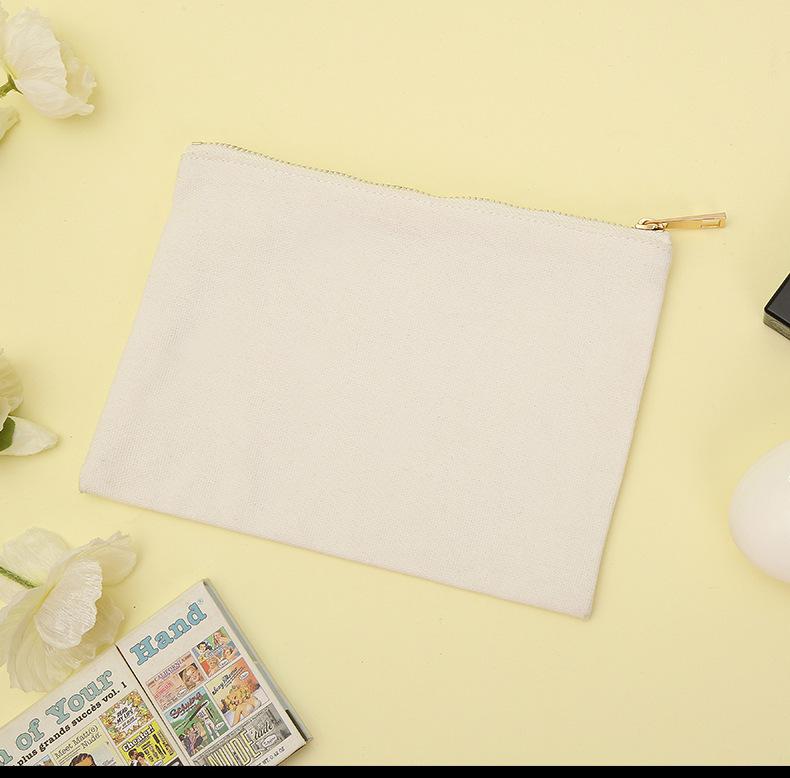 Canvas Zipper Pouch Makeup Cosmetic Brush Travel Case Luxury Makeup Bag Gold  Fashion Tote Bag with Zipper Reusable