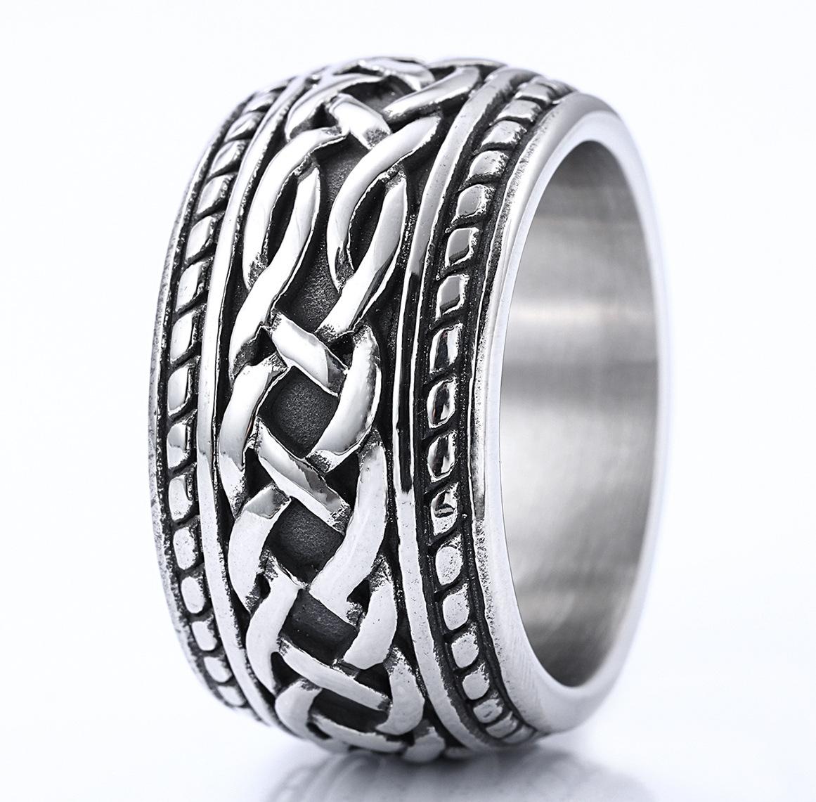 Мужское кольцо с кельтским узлом, тяжелая нержавеющая сталь, с драконом, винтажное no. 14