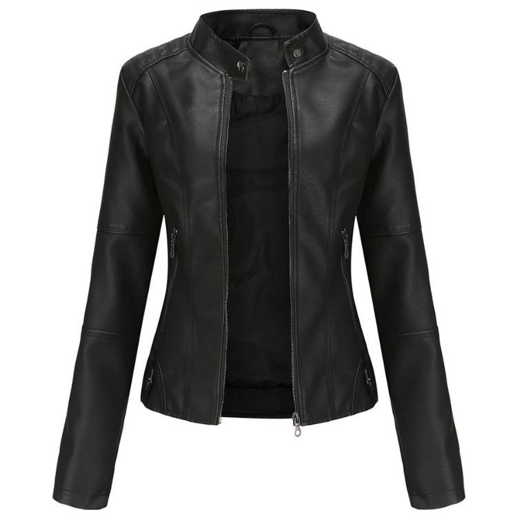 Yeni Moda Oversize Crop Racer Biker Ceket Kadın PU Suni Deri Motosiklet Bomber Mont İnce Fermuarlı Günlük Dış Giyim Plus Size S'den 4XL'e