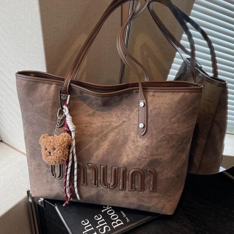 Fashion large-capacity tote bag women's new casual commuter shoulder bag retro niche design armpit bag