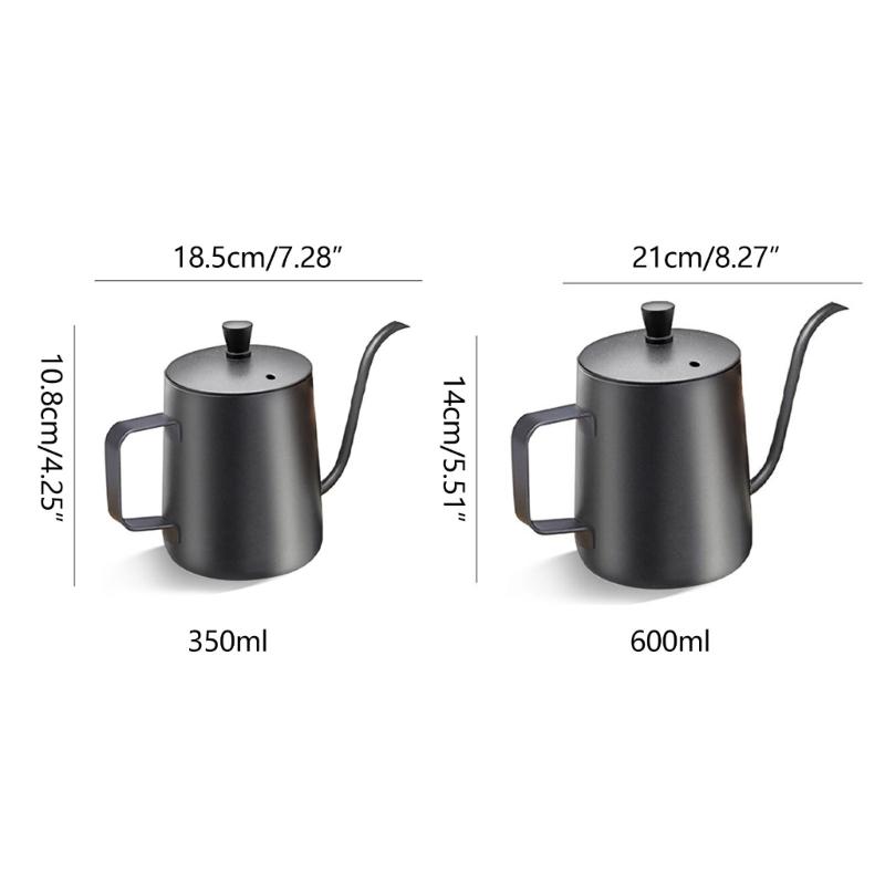 Long Narrow Spouts Kettles Easy to Use Pots for Brewing Coffee and Milk 304 Stainlesss Steel Coffee Maker with Lid